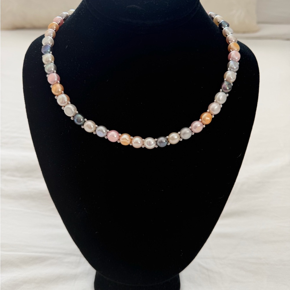 Multicolor Pearl Beaded Choker Necklace - Women Jewelry